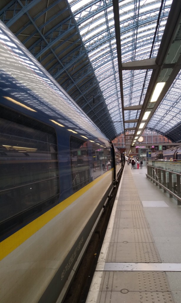 Huge glassy roof of London St Pancras