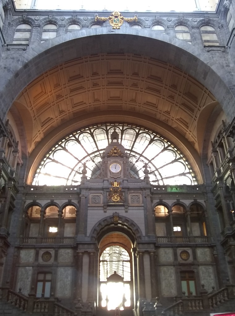 Elaborate interior of Antwerp's main train station