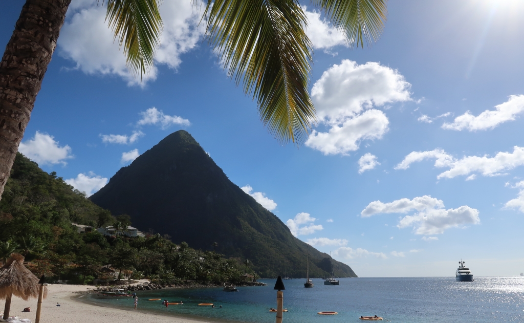 Caribbean island hopping: St Lucia's white sand Sugar Beach
