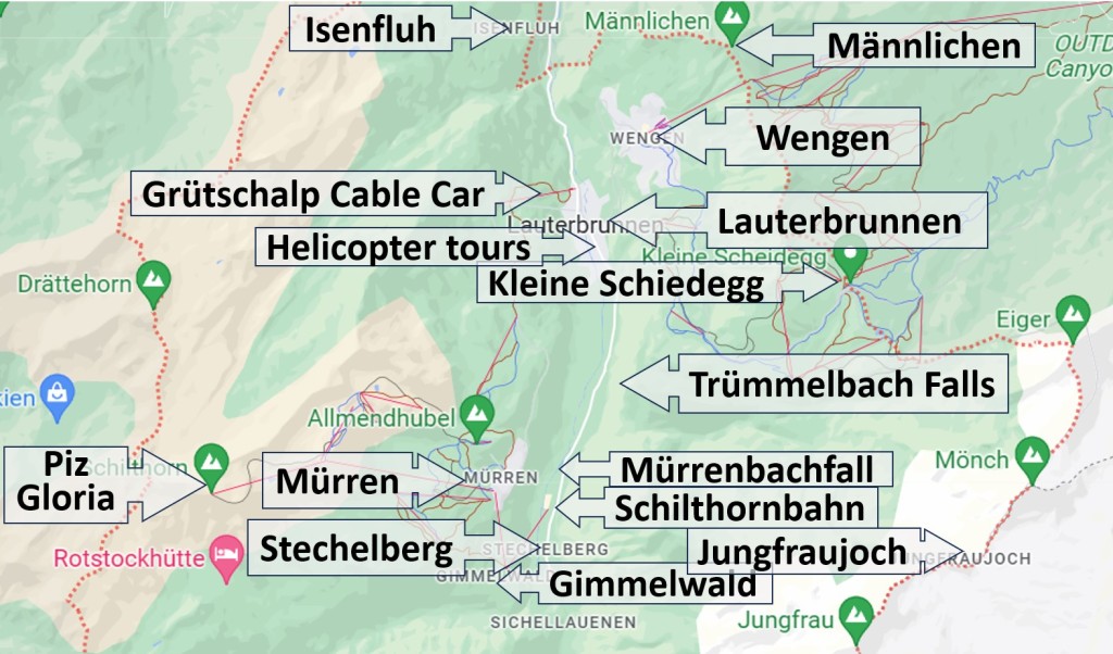 Lauterbrunnen Valley Guide map