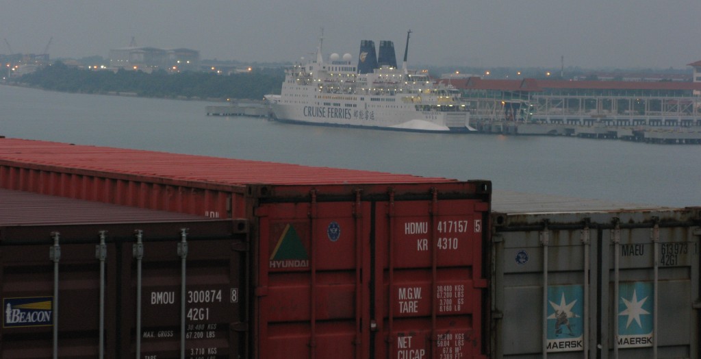 Cargo ship travel: view from the bridge