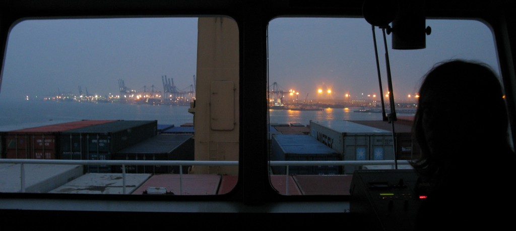 Cargo ship travel: departing Port Klang